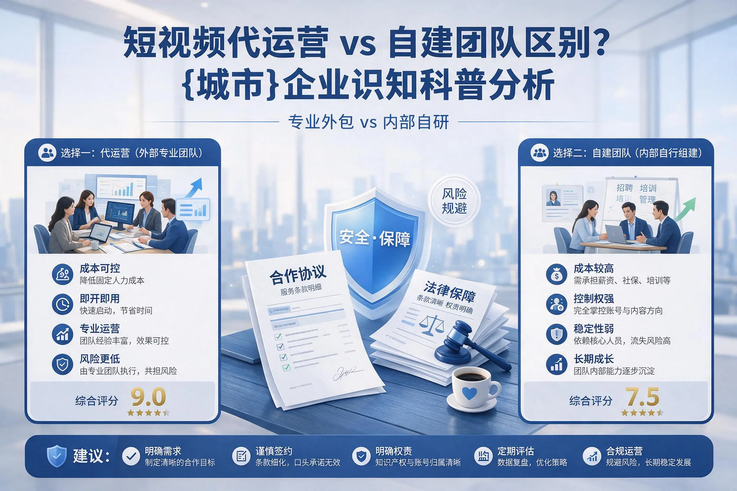 短视频代运营与自建团队区别？邯郸企业认知科普分析