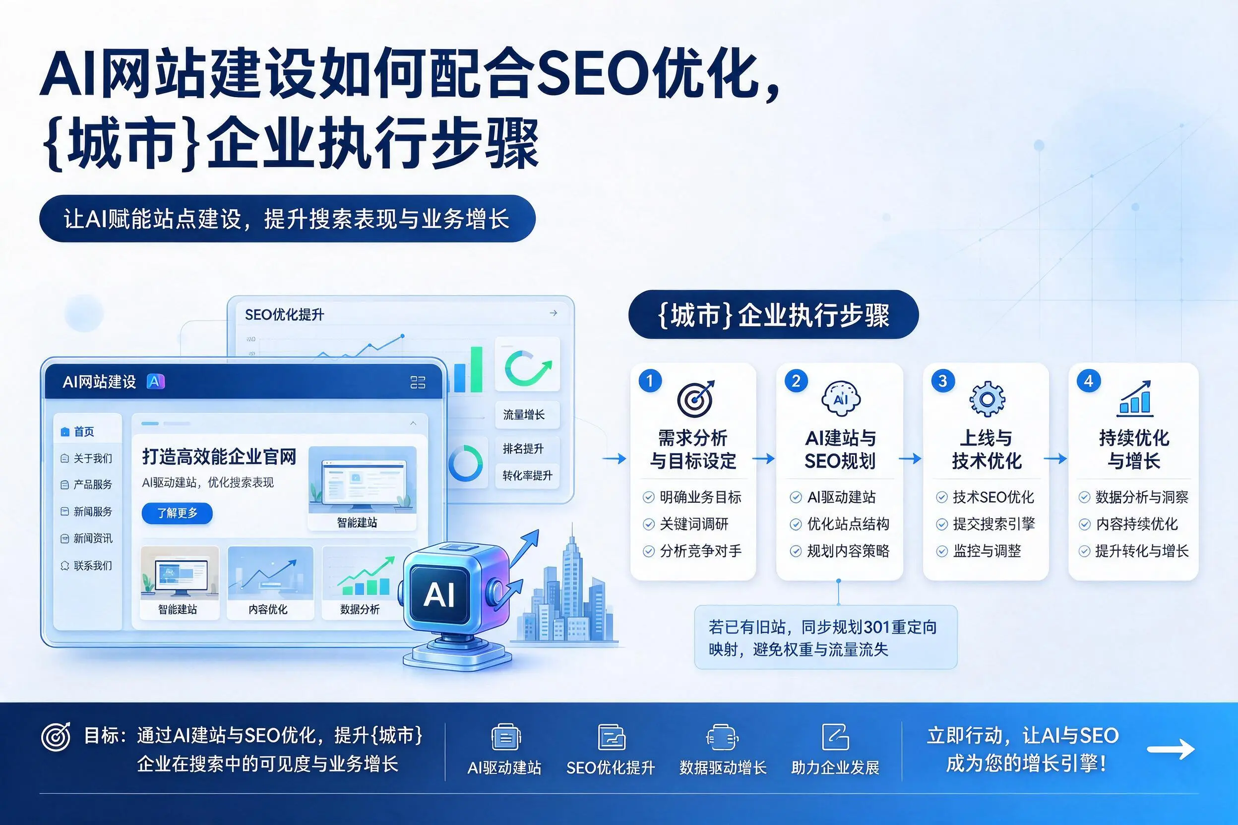 AI网站建设如何配合SEO优化,邯郸企业执行步骤