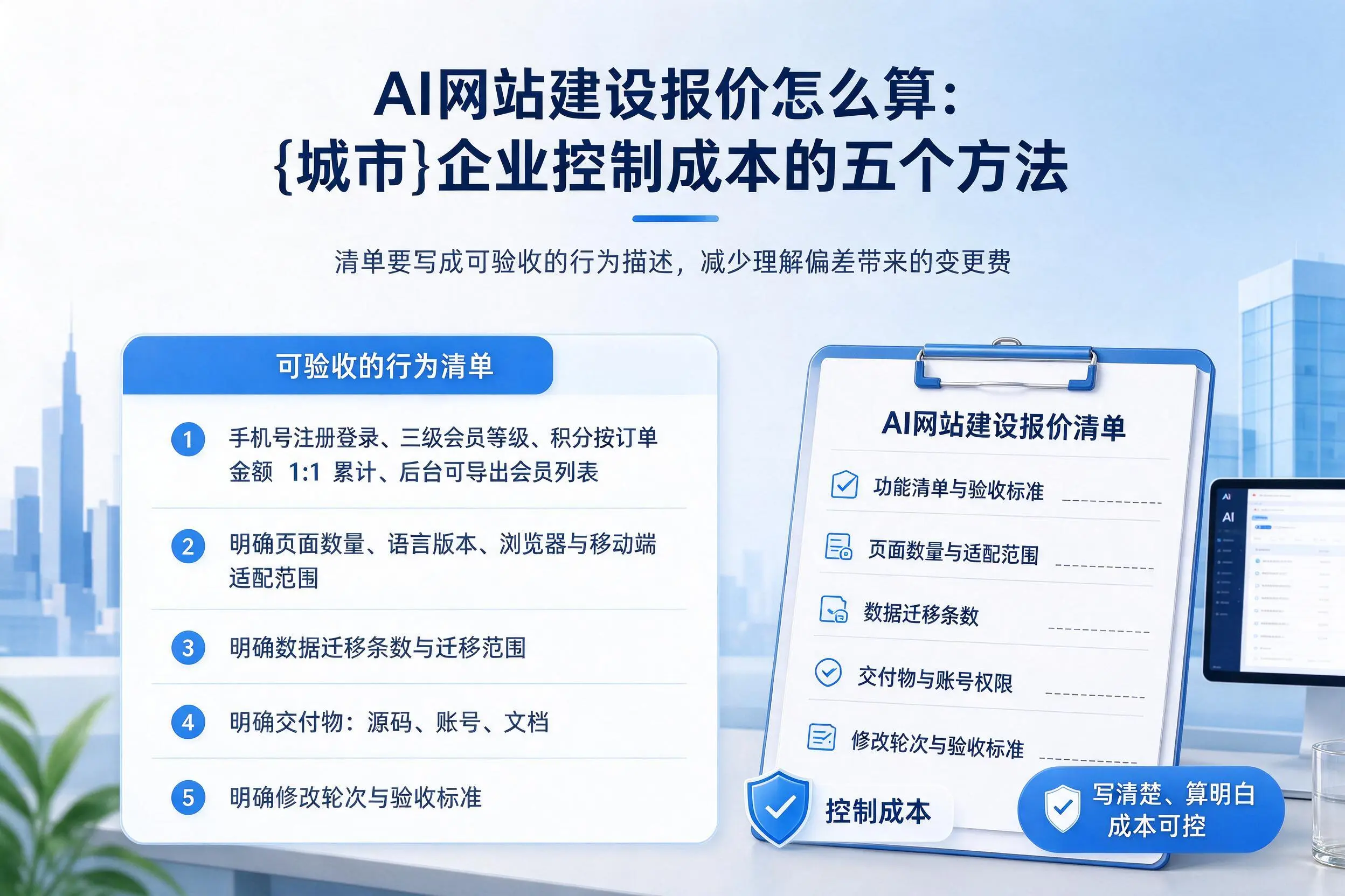 AI网站建设报价怎么算:邯郸企业控制成本的五个方法
